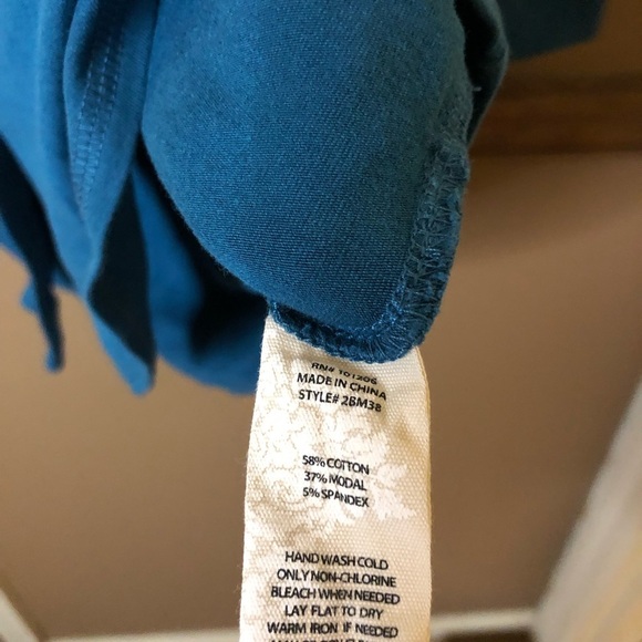 Soft Surroundings Moderne Big‎ Shirt Button Front Pocket tunic blue size medium - Picture 4 of 5